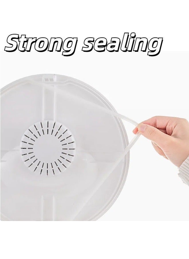 Reelyo Rice Bucket Rice Storage Container With Measuring Cup Food Dispenser Rice Container, Large Storage Container For Cereal, Household Rice Bucket Rice Holder Bin Silicone Sealed And Insect-Proof, Automatically Locks For Flour, Sugar, Oatmeal, Kitchen Pantry Organization And Storage, 5/10/15kg, White - Image 4